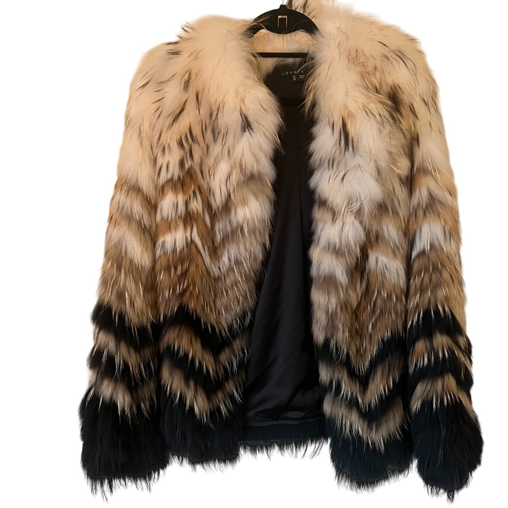 THEORY Raccoon Fur Coat